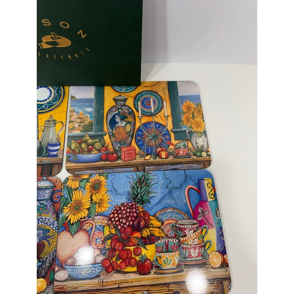 Jason Placemats Set 6 Mediterranean Still Life Art Sorina Cork Back New Zealand
